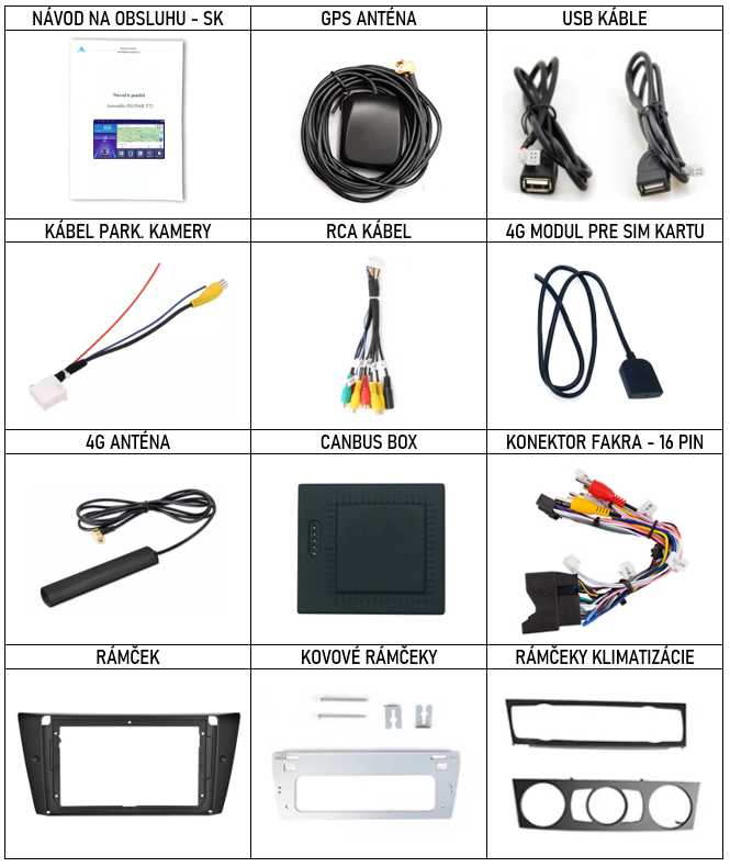 SK Prislusenstvo pre autorádio Isudar T68 n pre BMW E90 E91 E92 E93 s CarPlay AndroidAuto - evtech.sk
